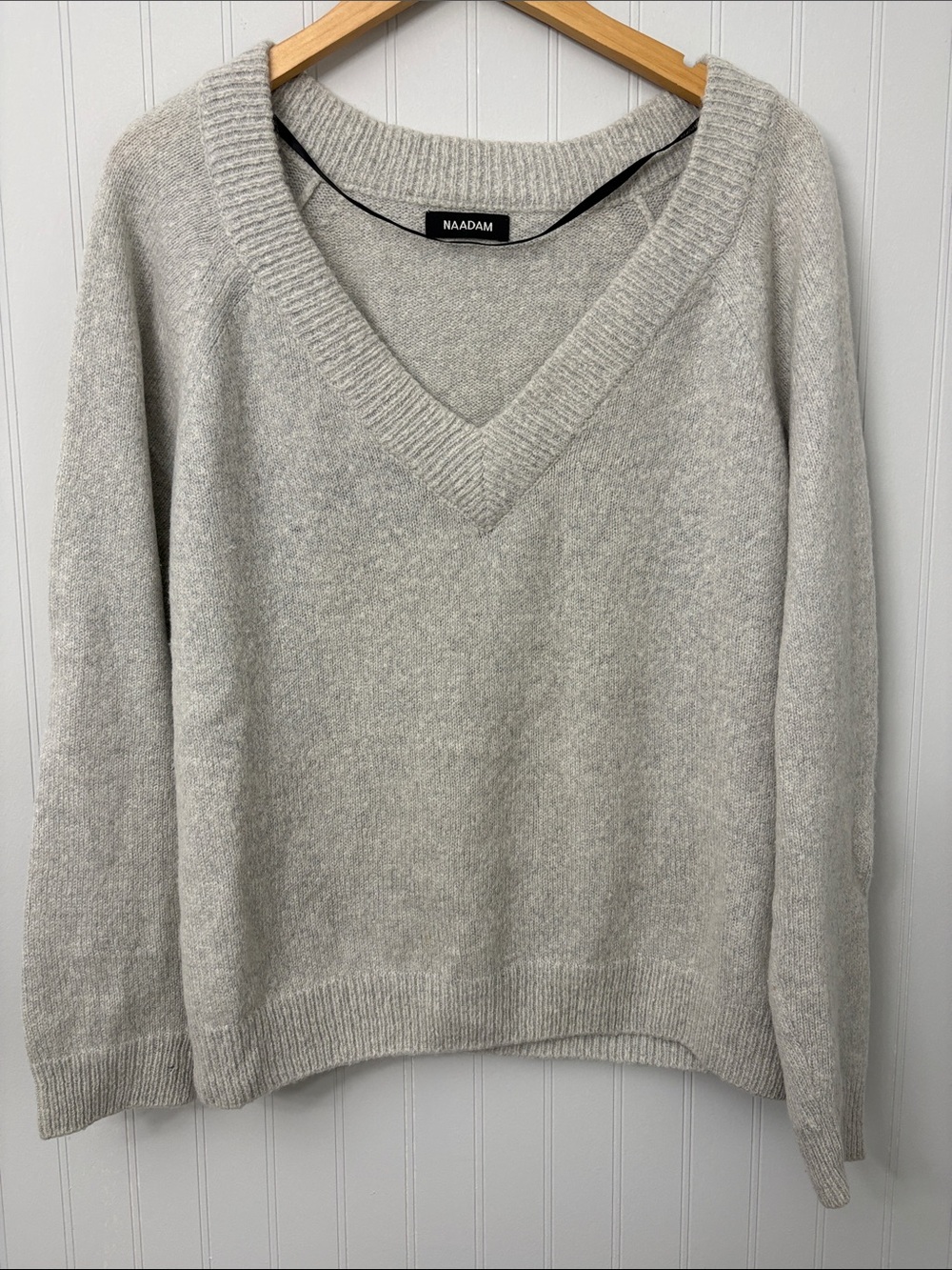 NAADAM V-Neck Wool Cashmere Sweater Women Size XL